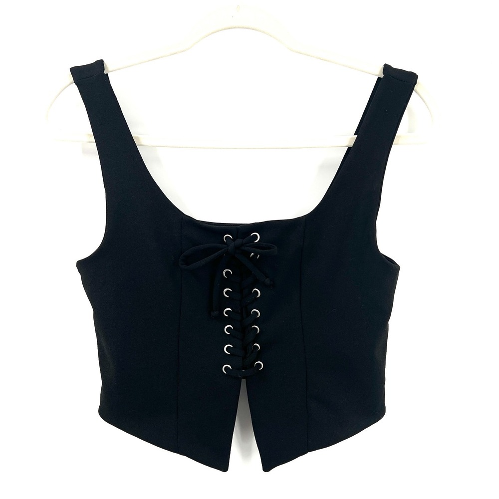 whimsigoth gothic Renaissance Medieval corset vest top fairycore pirate black M